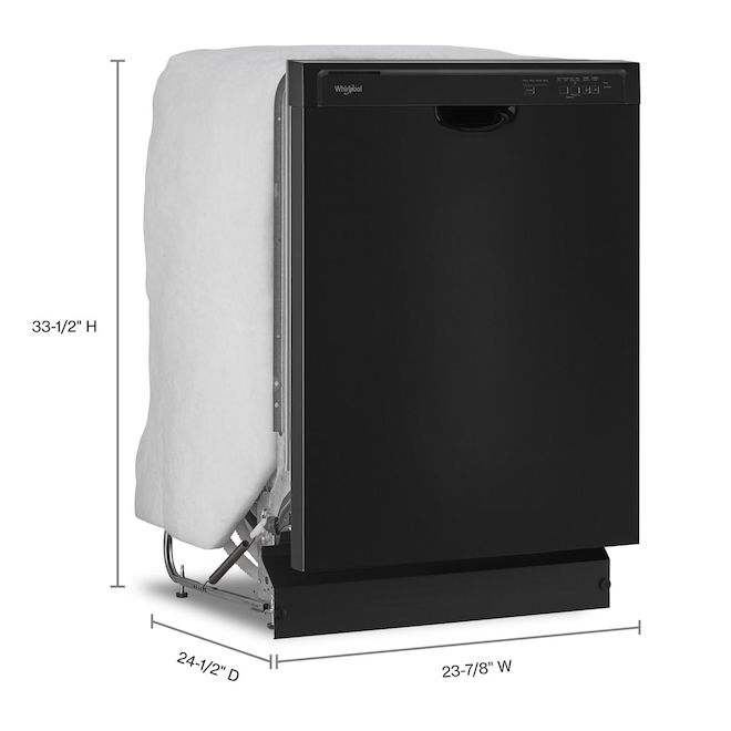 Whirlpool 24-in Black Built-In Dishwasher with Triple Filtration - 51 dB