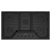 Whirlpool Gas Cooktop 36-in with 5 Burners - Black