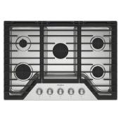 Whirlpool Gas Cooktop 30-in with 5 Burners - Stainless Steel