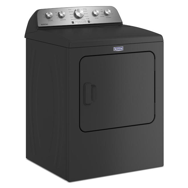 Sécheuse à gaz Whirlpool à évacuation cycle vapeur porte battante réversible 7 pi³, noir