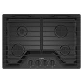 Whirlpool Gas Cooktop 30-in with 4 Burners - Black