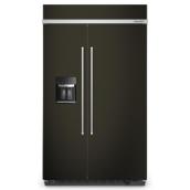 KitchenAid 29.5-ft³ Counter Depth Built-In Side-by-Side Refrigerator External Ice/Water Dispenser, Black Stainless Steel