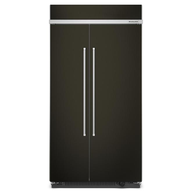 KitchenAid 25.5-ft³ Counter Depth Built-In Side-by-Side Refrigerator - Smudge-Free Black Stainless Steel