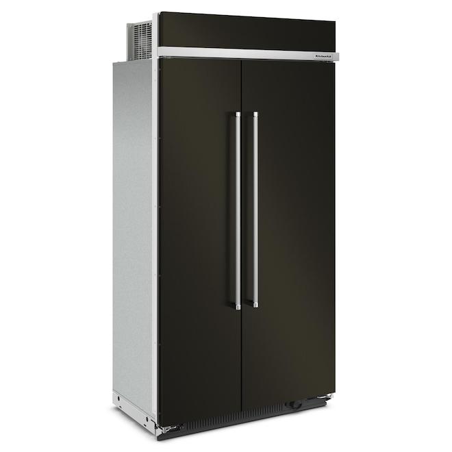 KitchenAid 25.5-ft³ Counter Depth Built-In Side-by-Side Refrigerator - Smudge-Free Black Stainless Steel