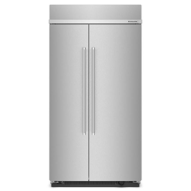 KitchenAid 25.5-ft³ Counter Depth Built-In Side-by-Side Refrigerator - Smudge-Free Stainless Steel