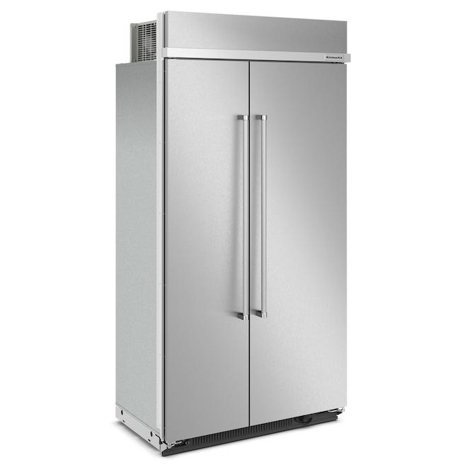 KitchenAid 25.5-ft³ Counter Depth Built-In Side-by-Side Refrigerator - Smudge-Free Stainless Steel