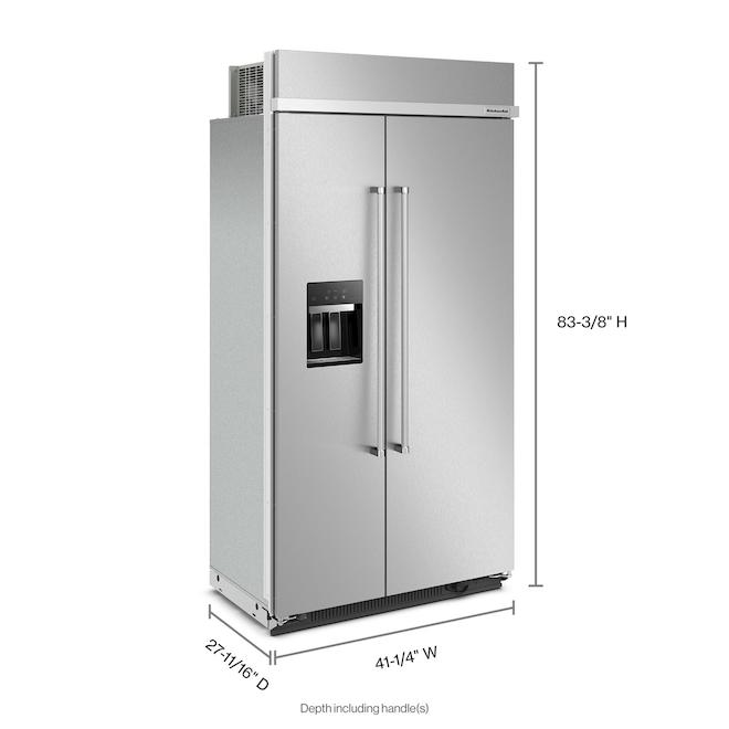 KitchenAid 25.1-ft³ Standard Depth Side-by-Side Refrigerator with Water/Ice External Dispenser - Stainless Steel