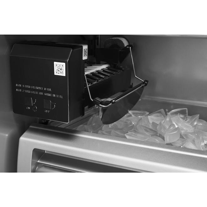 Réfrigérateur côte-à-côte KitchenAid profondeur comptoir 30 pi³ à distributeur externe eau/glace, acier inoxydable noir