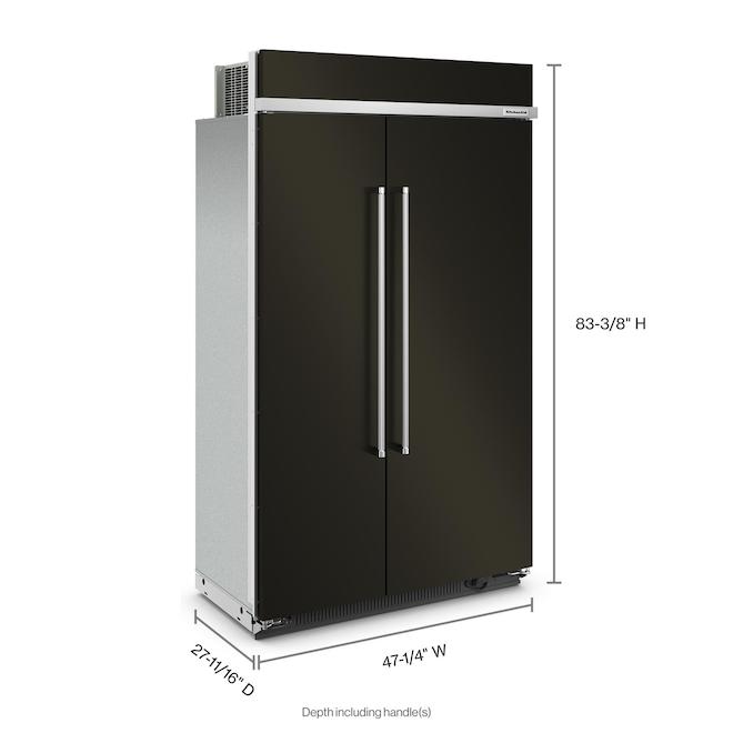 KitchenAid 30-ft³ Counter Depth Side-by-Side Refrigerator with Water/Ice External Dispenser - Black Stainless Steel