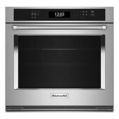 KitchenAid 30-in Self-Clean Air Fry Single-Fan Convection 5-ft³ Single Electric Wall Oven - Stainless Steel