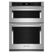 KitchenAid 30-in Single-Fan Convection Combo Microwave 5-ft³ Electric Wall Oven - PrintShield Stainless Steel