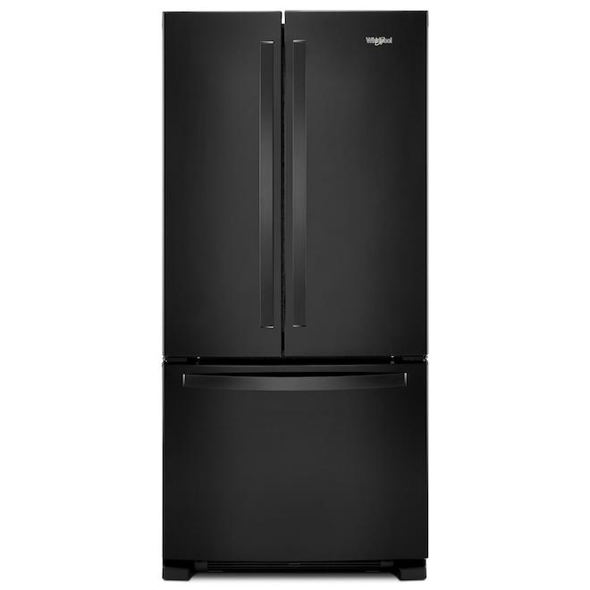 Whirlpool 33-in 22-ft³ Standard Depth French Door Refrigerator with Interior Water Dispenser - Black