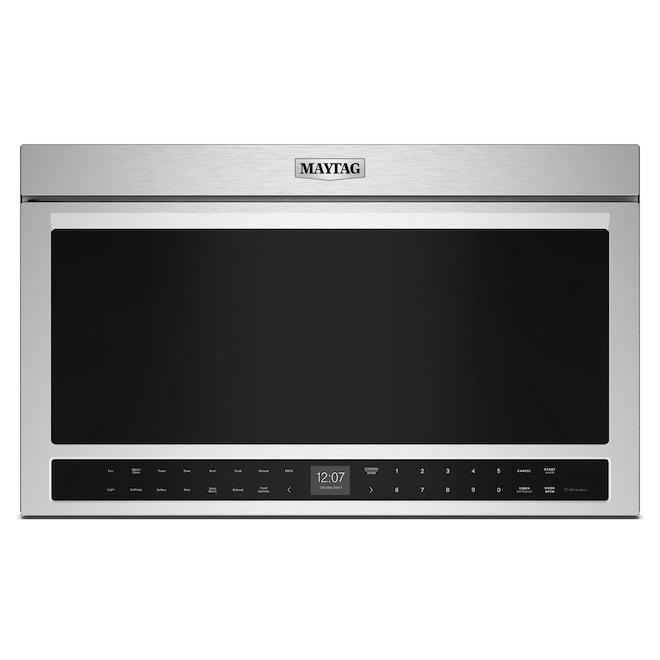 Maytag 30-in 1.1-ft³ Multifunction Over-the-Range Flush Mount Toaster Microwave Oven - Stainless Steel