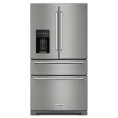 KitchenAid 26.2-ft³ 4-Door French Door Refrigerator with External Water/Ice Dispenser - Stainless Steel