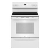 Whirlpool 30-in 5.3-ft³ Self-Clean Oven 4-Element Smooth Surface Electric Freestanding Range - White