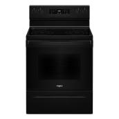 Whirlpool 30-in 5.3-ft³ Self-Clean Oven 4-Element Smooth Surface Electric Freestanding Range - Black