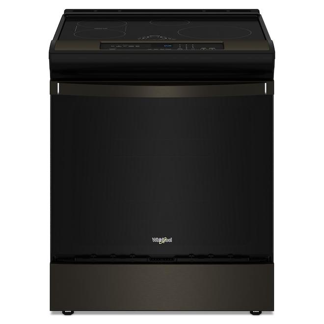 Whirlpool 30-in 6.4-ft³ 4-Element Smooth Surface Electric Slide-In Induction Range, Black Stainless Steel