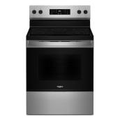 Whirlpool 30-in 5.3-ft³ Steam-Clean Oven 5-Element Smooth Surface Electric Freestanding Range - Stainless Steel