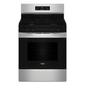 Whirlpool 30-in 5.3-ft³ 4-Burner Glass Surface Gas Freestanding Range - Stainless Steel