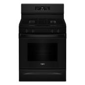 Whirlpool 30-in 5.3-ft³ 4-Burner Glass Surface Gas Freestanding Range - Black