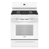 Whirlpool 30-in 5.3-ft³ 4-Burner Glass Surface Gas Freestanding Range - White