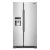 Maytag 36-in 24.5-ft³ Standard Depth Side-by-Side Refrigerator with External Water/Ice Dispenser - Stainless Steel