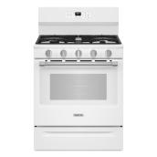 Cuisinière à gaz Maytag 5 pi³ avec 5 brûleurs et technologie convection, blanc