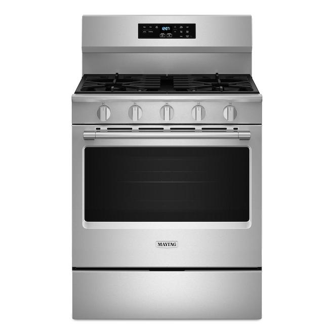 Maytag 5-cu.ft. Gaz Range with 5 Burners and Convection Technology - Stainless Steel