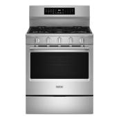 Cuisinière à gaz intelligente Maytag 5 pi³ à convection véritable avec mode gril, acier inoxydable