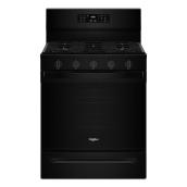 Cuisinière à gaz intelligente Whirlpool 5 pi³ avec friture et cuisson à air et préchauffage rapide, noir