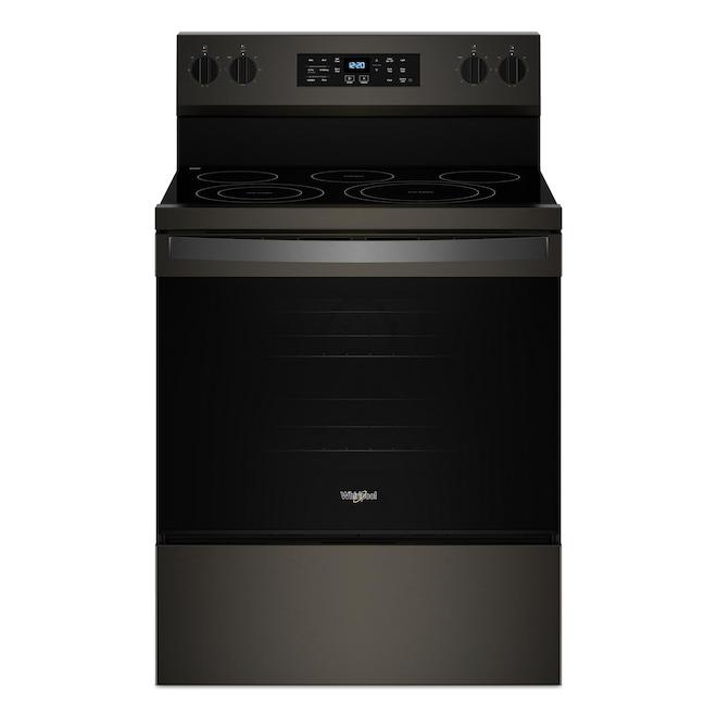 Cuisinière Whirlpool 5,3 pi³ électrique autoportante, acier noir