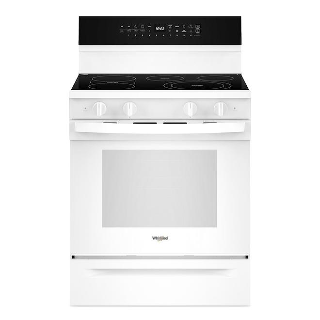 Whirlpool 5.3-cu.ft. Electric Range with Air Cooking Technology and High Speed Preheat Oven - White