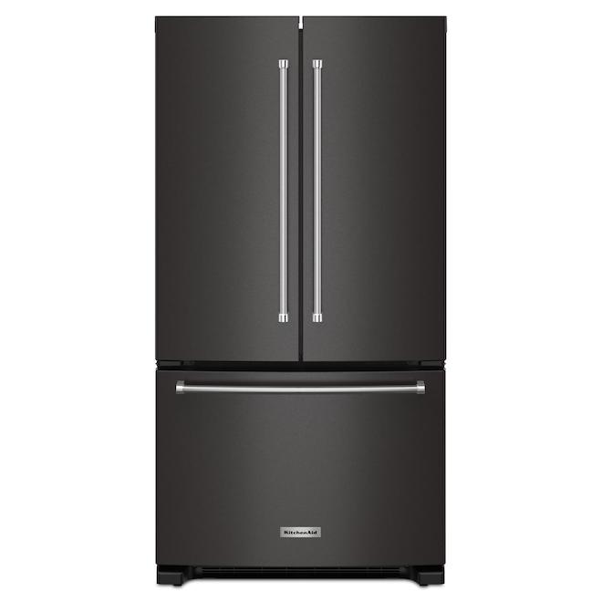 KitchenAid French Door Refrigerator 36-in 20-cu.ft. in Black Stainless Steel