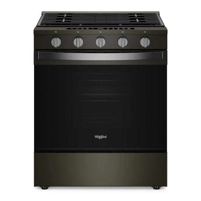 Whirlpool 5-cu.ft. 30-in Gaz Range with Air Cooking Technology - Black