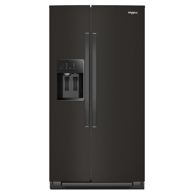 Whirlpool Counter-Depth 36 po l. 21-ft³ Black Stainless Steel Side-by-Side Refrigerator