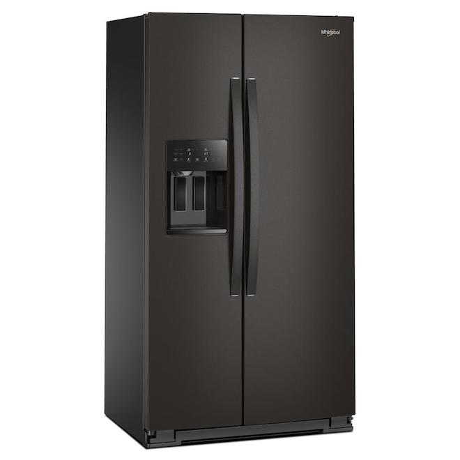 Whirlpool Counter-Depth 36 po l. 21-ft³ Black Stainless Steel Side-by-Side Refrigerator