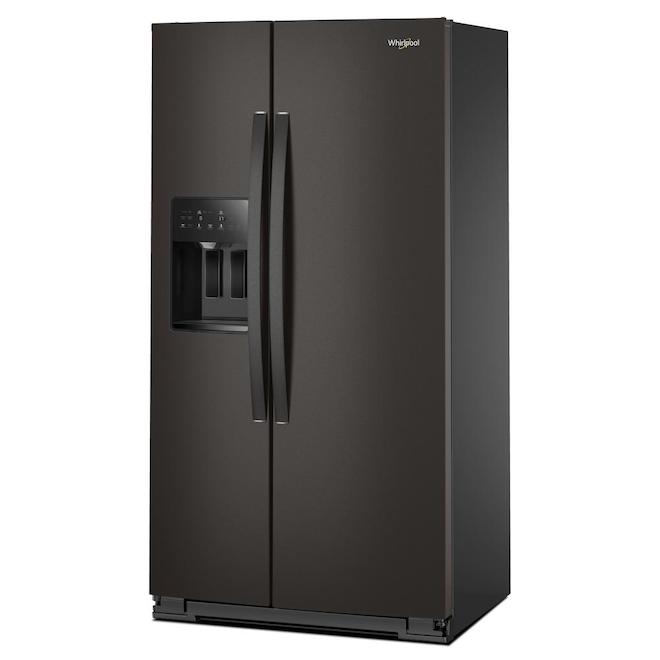 Whirlpool Counter-Depth 36 po l. 21-ft³ Black Stainless Steel Side-by-Side Refrigerator