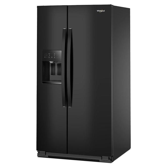 Whirlpool Standard Depth 36 po l. 28.5-ft³ Black Side-by-Side Refrigerator