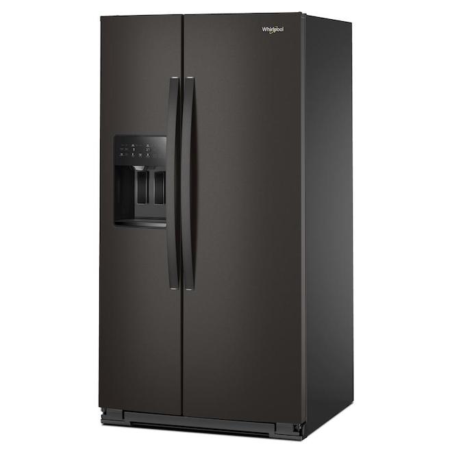 Whirlpool Counter-Depth 36 po l. 28.5-ft³ Black Stainless Steel Side-by-Side Refrigerator