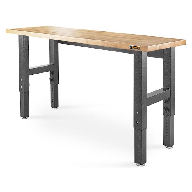 Gladiator Adjustable Workbench in Wood 6-ft - Grey