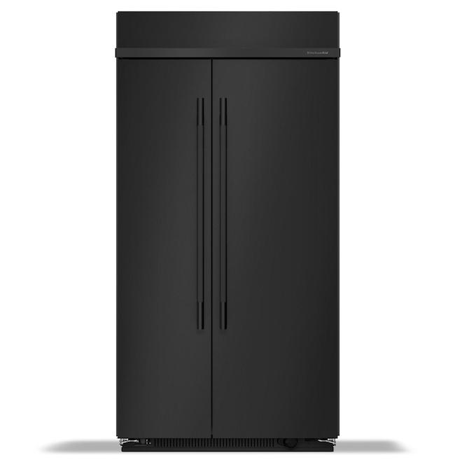 KitchenAid 25.5.-ft³ 41-in Counter Depth Side-by-Side Refrigerator with Internal Ice Dispenser - Black