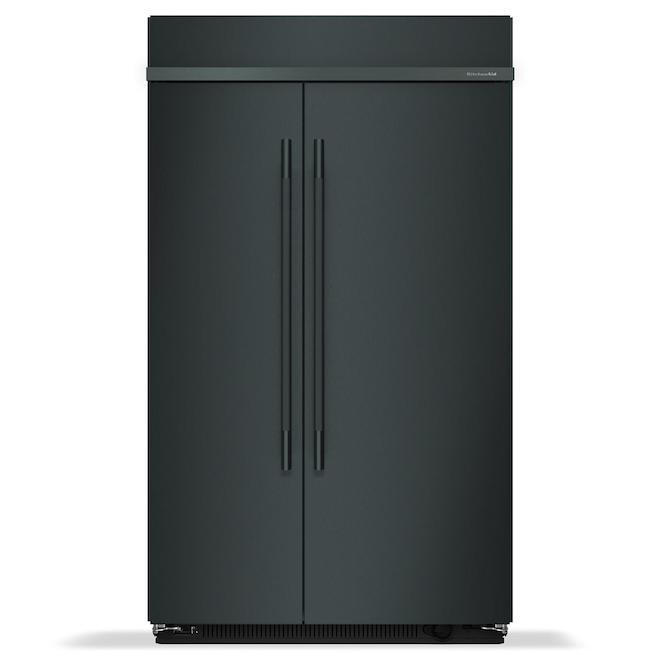 KitchenAid 30-ft³ 48-in Counter Depth Side-by-Side Refrigerator with Internal Ice Dispenser - Grey