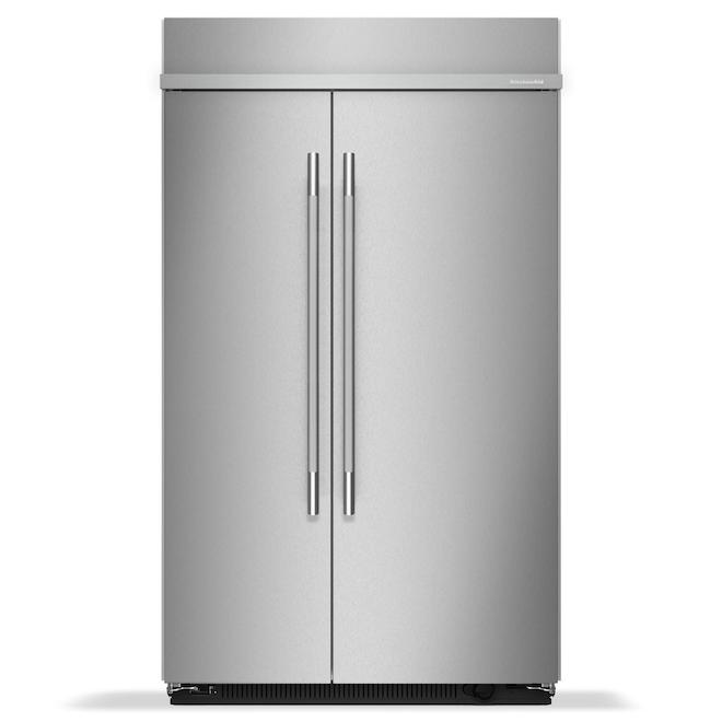 KitchenAid 30-ft³ 48-in Counter Depth Side-by-Side Refrigerator with Internal Ice Dispenser - Stainless Steel