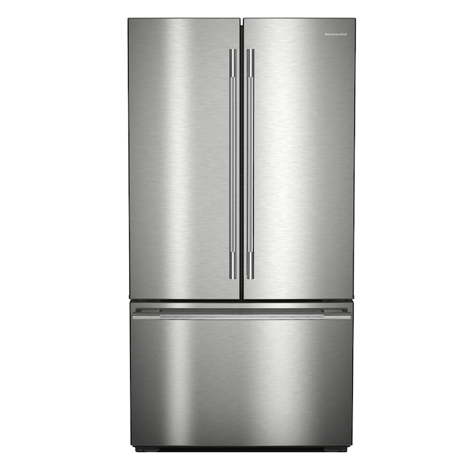 KitchenAid 24.3-ft³ 36-in Counter Depth French-Door Refrigerator with Internal Water/Ice Dispenser - Stainless Steel