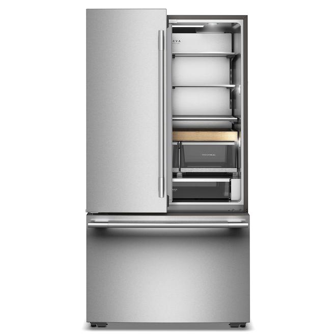 KitchenAid 24.3-ft³ 36-in Counter Depth French-Door Refrigerator with Internal Water/Ice Dispenser - Stainless Steel