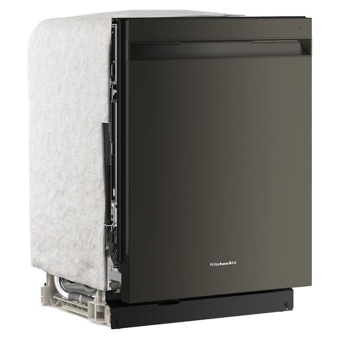 KitchenAid Built-In Dishwasher 44 dB with Pocket Handle and Interior LED Lighting - Black Ore