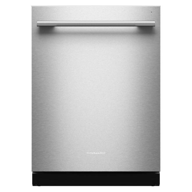 KitchenAid Built-In Dishwasher 44 dB with Pocket Handle and 3rd Rack 360-degree Max Jets - PrintShield Stainless Steel
