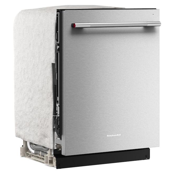 KitchenAid Built-In Dishwasher 44 dB with Pocket Handle and 3rd Rack 360-degree Max Jets - PrintShield Stainless Steel