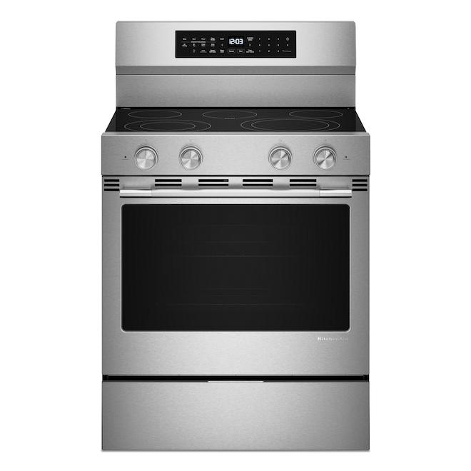 KitchenAid Smart Electric Range 5.3-ft³ with Convection Cooking and Even-Heat Elements - Stainless Steel