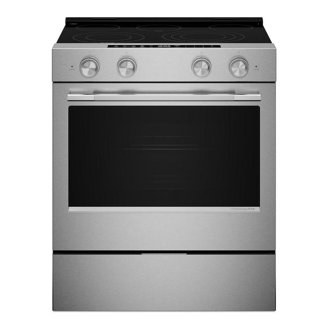 KitchenAid 5.3-ft³ Single Oven 5-Element Slide-In Electric Range - Stainless Steel